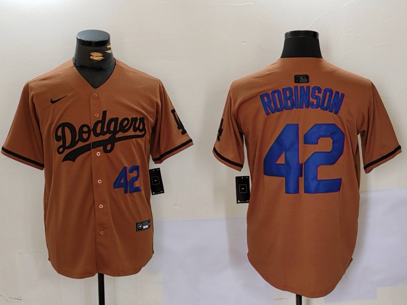 Men Los Angeles Dodgers #42 Robinson army green joint name 2024 Nike MLB Jersey style 4->los angeles dodgers->MLB Jersey